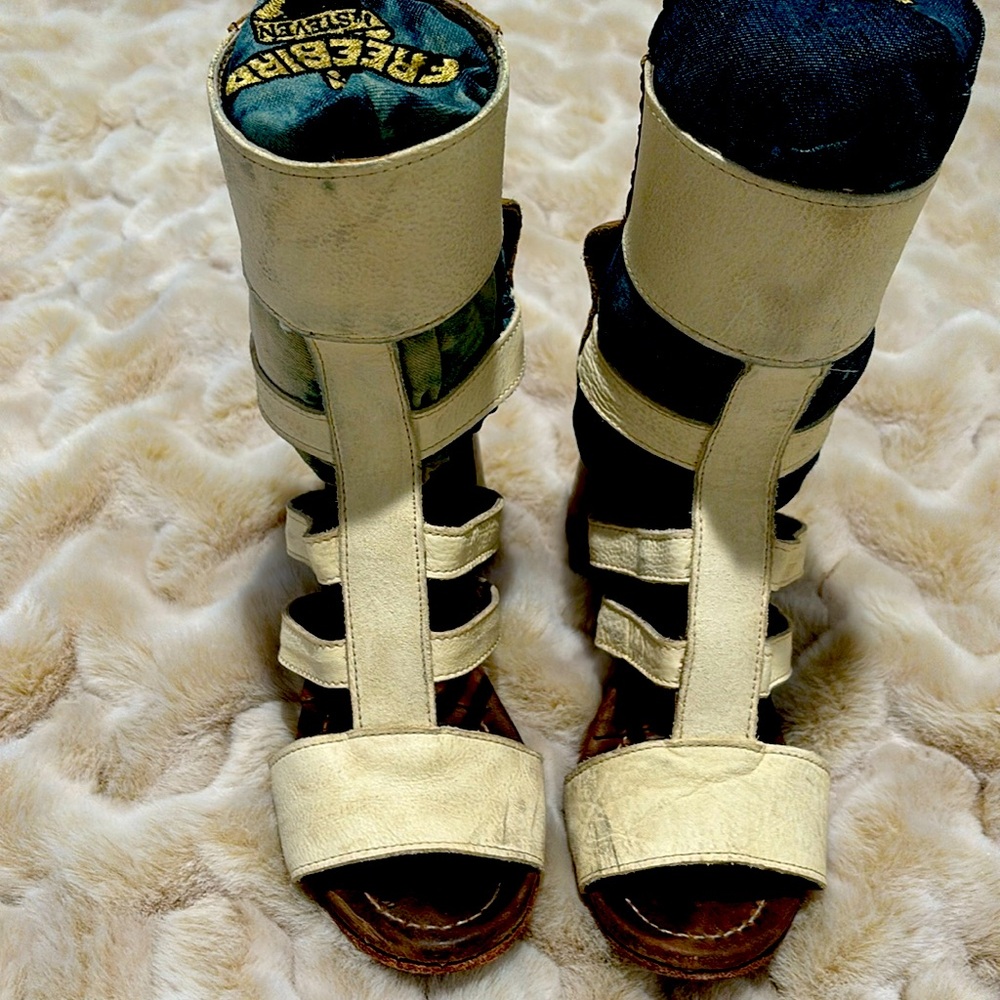 Free Bird heeled boot/sandals. Worn 2-3 times